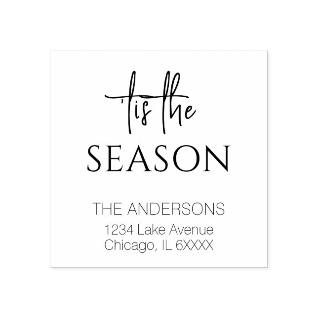 Minimalistischer Familienname der Saison Gummistempel (Prägung)