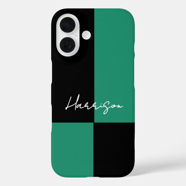 Minimalistischer Farbblock Grün Personalisiert Case-Mate iPhone Hülle (Rückseite)