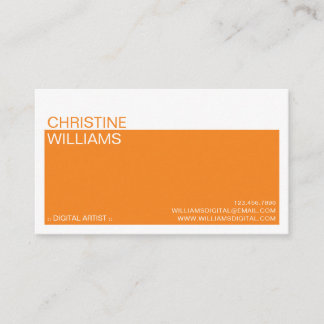 Minimalistischer farbiger Block orange Visitenkarte