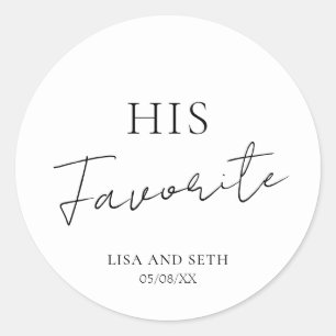 Minimalistischer Favorit Klassische Hochzeit Runder Aufkleber