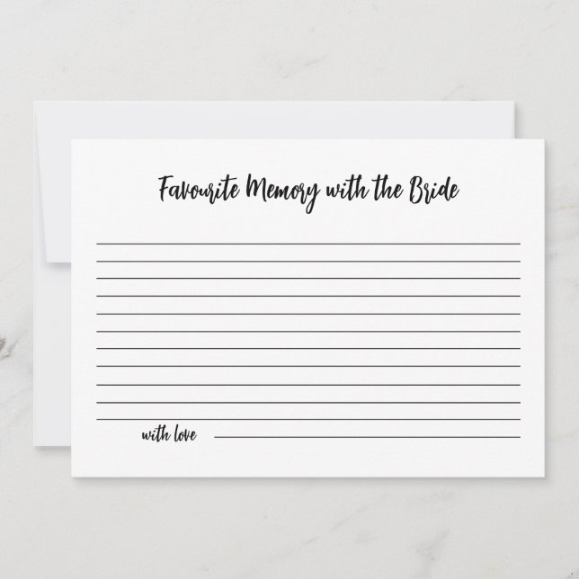Minimalistischer Favoritenspeicher mit Bridekarte Einladung (Vorderseite)