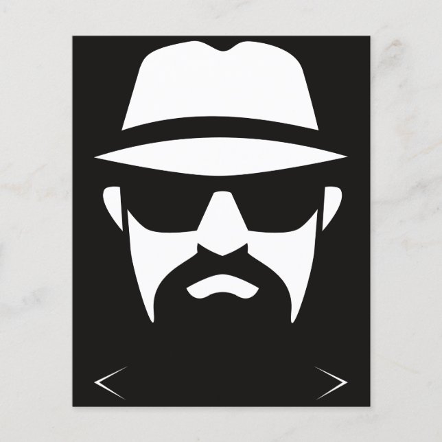 Minimalistischer Fedora Schwarz & Weiß: Linien der Flyer (Vorne)