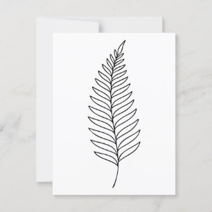 Minimalistischer Fern Leaf Botanische Linie Art Postkarte
