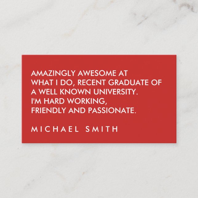 Minimalistischer fettarer Großtext Visitenkarte (Vorderseite)