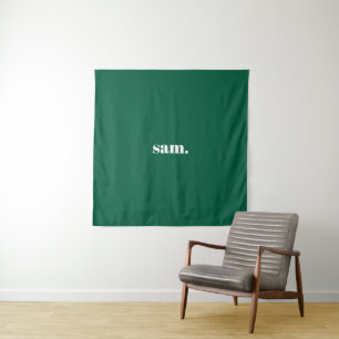 Minimalistischer fetter benutzerdefinierter Text g Wandteppich