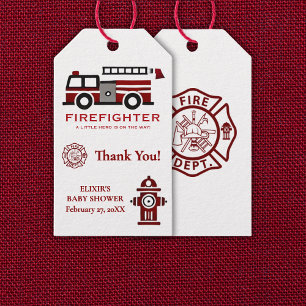 Minimalistischer Feuerwehrmann "Little Hero" Kinde Geschenkanhänger