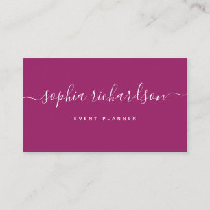 Minimalistischer Flair Orchid Magenta Script Visitenkarte