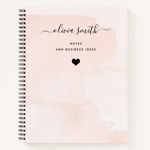 Minimalistischer Flair Wasserfarbe und Skript Notizbuch