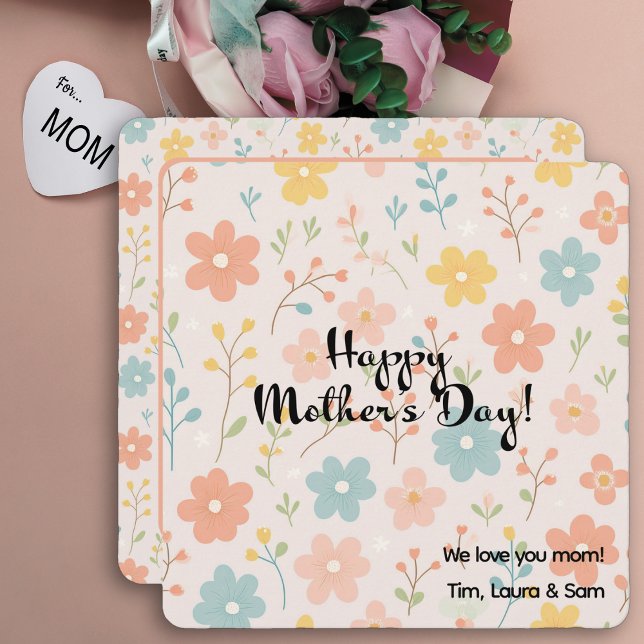 Minimalistischer floraler Boho Personalisierter Mu Karte (Von Creator hochgeladen)