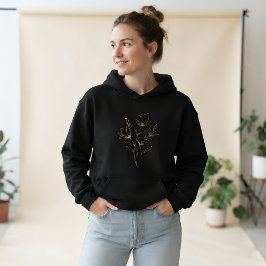 Minimalistischer floraler Sweatshirt, Hübscher flo Hoodie