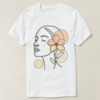 Minimalistischer Floralstil T-Shirt
