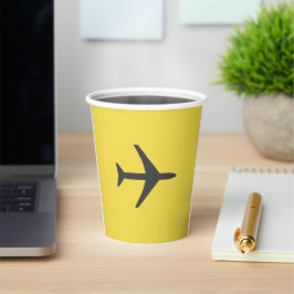 Minimalistischer Flugzeug-Flugverkehr Pappbecher