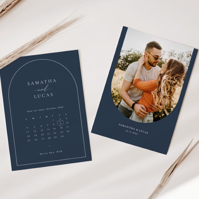 Minimalistischer Foto-Kalender Save the Date Einladung (Von Creator hochgeladen)