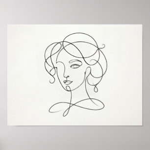 Minimalistischer Frauen-Linienkunstposter Poster