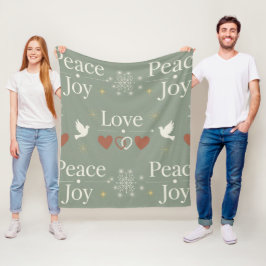 Minimalistischer Frieden Liebe Freude Skandinavisc Fleecedecke