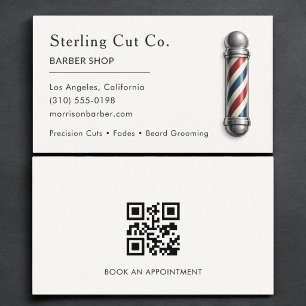 Minimalistischer Friseursalon QR-Code Professional Visitenkarte
