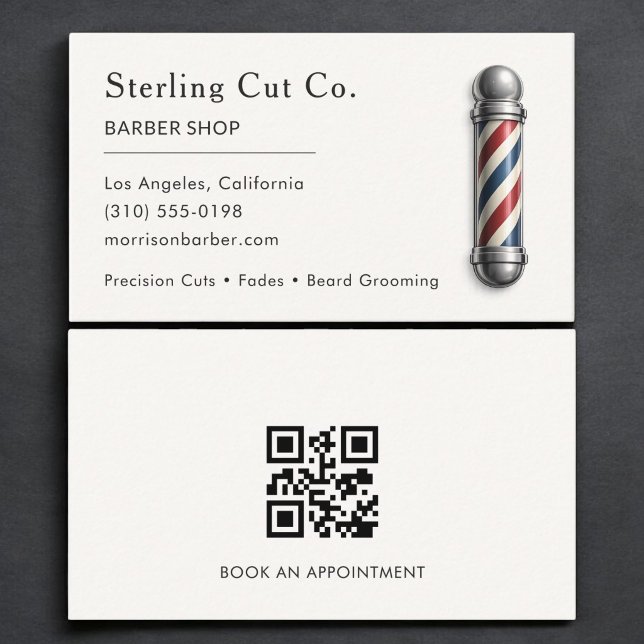 Minimalistischer Friseursalon QR-Code Professional Visitenkarte (Von Creator hochgeladen)