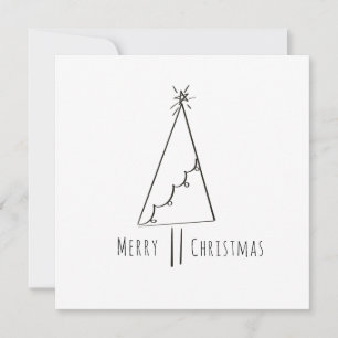 Minimalistischer Frohe Weihnachten Baum Linienkuns