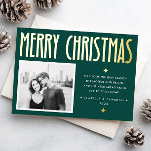 Minimalistischer Frohe Weihnachten moderner retro Folien Feiertagskarte