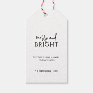 Minimalistischer froher und heller Weihnachtsurlau Geschenkanhänger