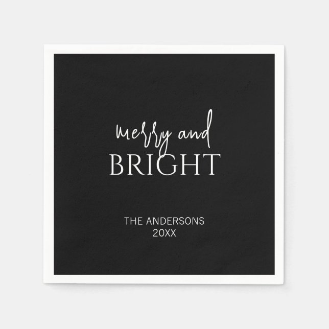 Minimalistischer froher und heller Weihnachtsurlau Serviette (Vorderseite)