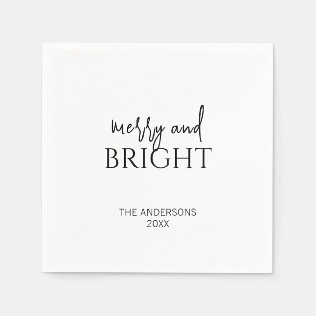 Minimalistischer froher und heller Weihnachtsurlau Serviette (Vorderseite)