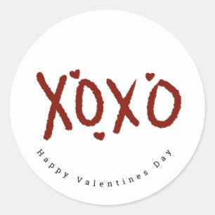 Minimalistischer Froher Valentinstag Cloud-Buchsta Runder Aufkleber