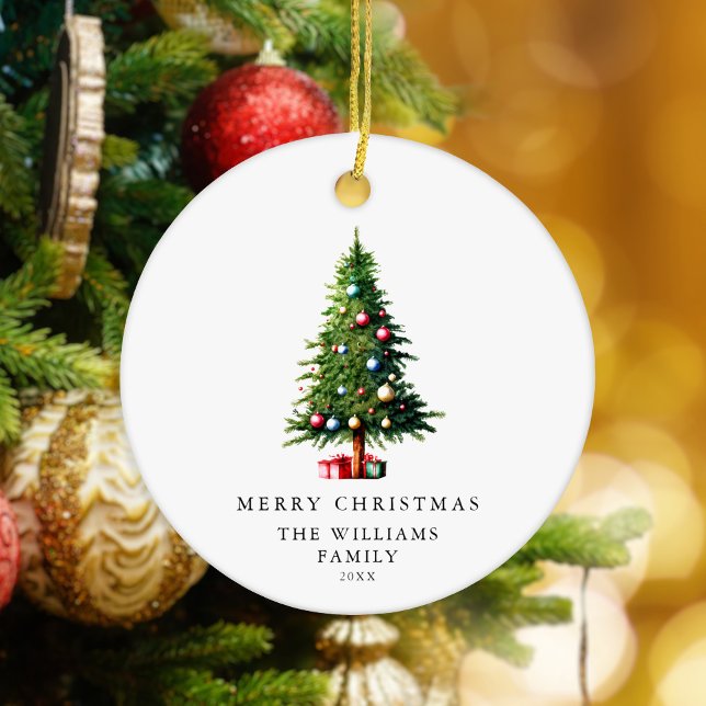 Minimalistischer froher Weihnachtsbaum Keramik Ornament (Von Creator hochgeladen)