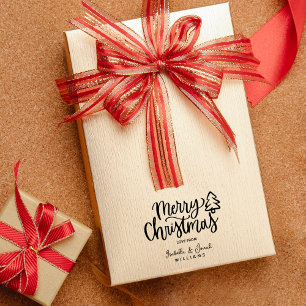 Minimalistischer froher Weihnachtsbaum-Tag Gummistempel