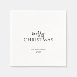 Minimalistischer froher Weihnachtsurlaub Serviette
