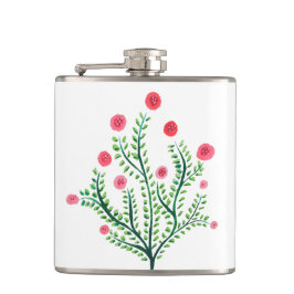 Minimalistischer Frühling Blütenflora Hübsche Wass Flachmann
