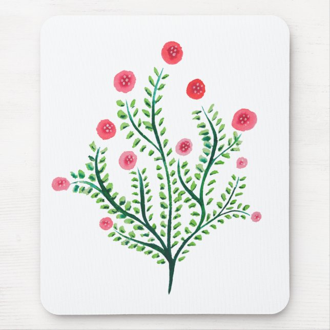 Minimalistischer Frühling Blütenflora Hübsche Wass Mousepad (Vorne)