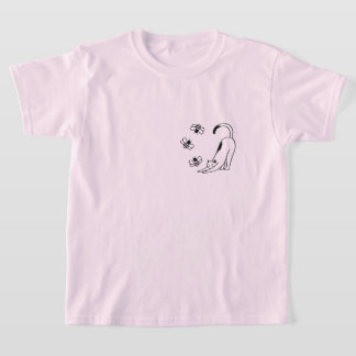 Minimalistischer Frühling Kinder Katze T-Shirt