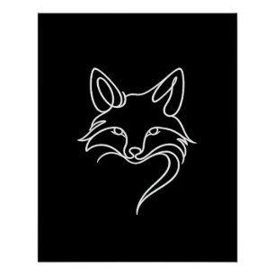 Minimalistischer Fuchs Poster
