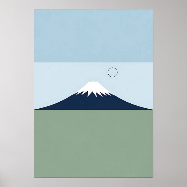 Minimalistischer Fuji Poster (Vorne)