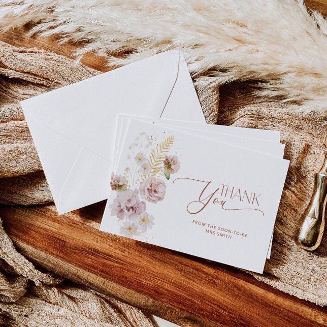 Minimalistischer Garten Blumenbridell Dankeschön K Karte (Von Creator hochgeladen)