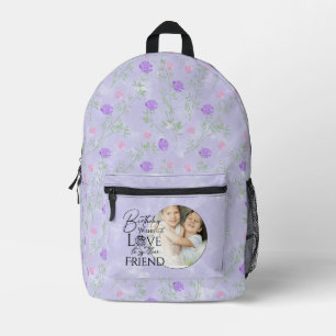 Minimalistischer Geburtstagsfoto-Kalligrafie-Freun Bedruckter Rucksack