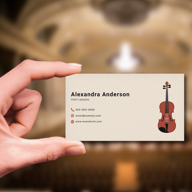 Minimalistischer Geigenlehrer Visitenkarte (Violin Teacher Business Card)