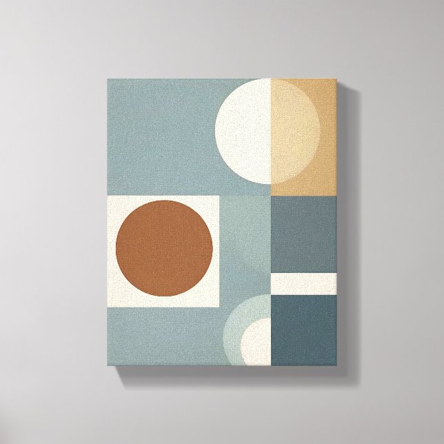 Minimalistischer, geometrisch-abstrakter Mid-Centu Leinwanddruck (Vorderseite)