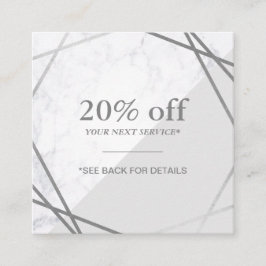 Minimalistischer geometrischer grauer silberner quadratische visitenkarte