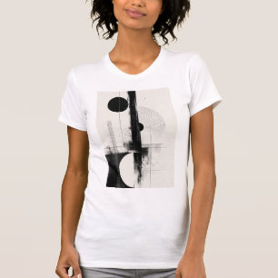 Minimalistischer geometrischer Kontrast T-Shirt