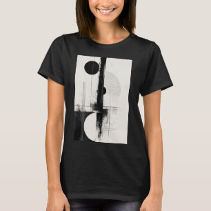 Minimalistischer geometrischer Kontrast T-Shirt