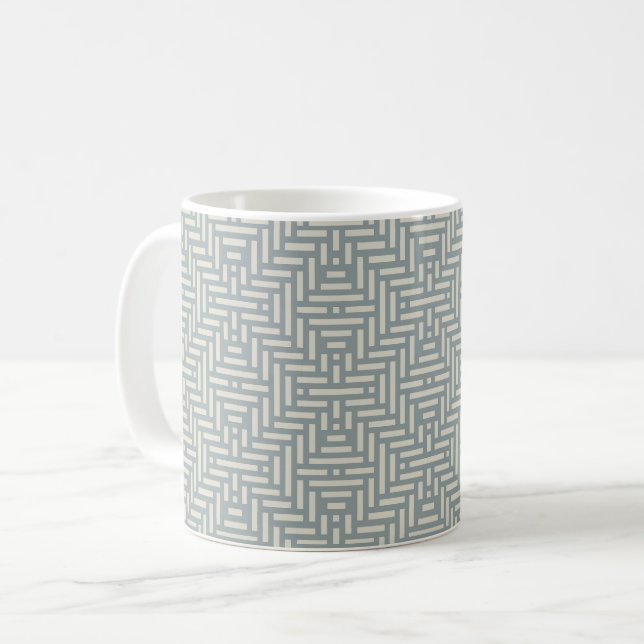 Minimalistischer geometrischer Korb Kaffeetasse (Vorderseite Links)