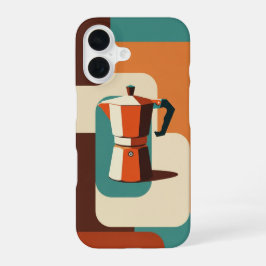 Minimalistischer geometrischer Moka-Maker iPhone 16 Hülle