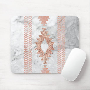 Minimalistischer geometrischer Rose aus weißem Azt Mousepad