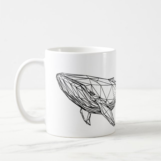 Minimalistischer geometrischer Wal-Becher Kaffeetasse (Links)