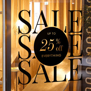 Minimalistischer Geschäftsverkauf Shop-Promo Trans Fensteraufkleber