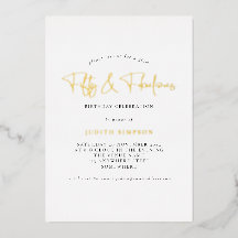 Minimalistischer Glam Fifty Fabulous Schrift Echt