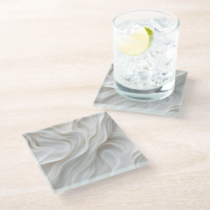 Minimalistischer Glasuntersetzer aus weißem Marmor