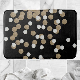 Minimalistischer Glitzer, schwarzer Champagnergold Badematte